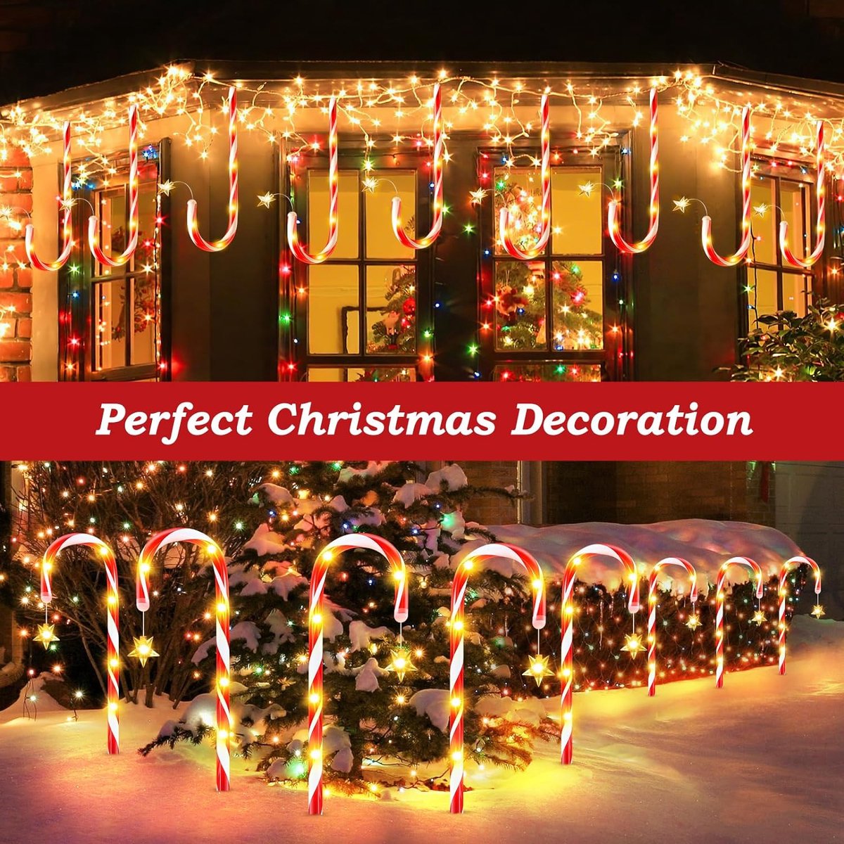 🎄 Christmas Flash Sale 🎅 65% OFF ✨ Solar Candy Cane Path Lights — Light Up Your Christmas Yard!