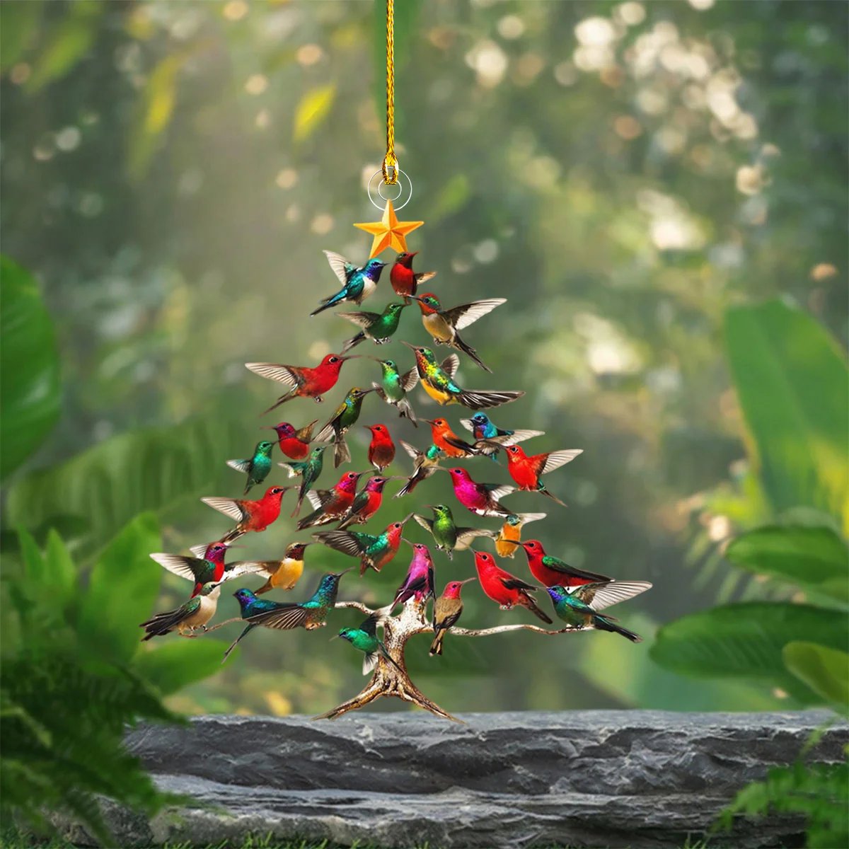 🔥🐦🎄Handcrafted Hummingbird Christmas Ornament✨