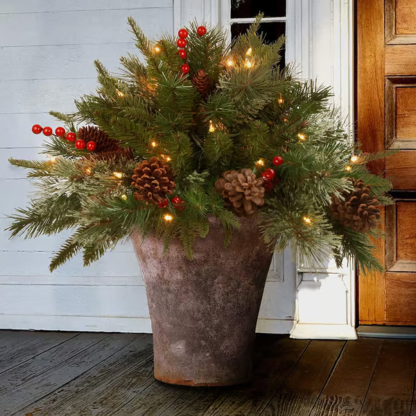 【🎄Early Christmas Sale 49% OFF🎄】🔥Pre-lit Artificial Christmas Tree Feel Real Urn Filler