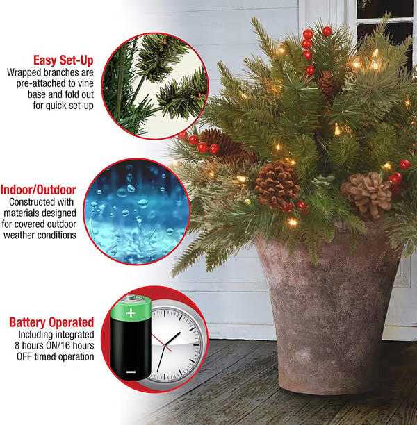 【🎄Early Christmas Sale 49% OFF🎄】🔥Pre-lit Artificial Christmas Tree Feel Real Urn Filler