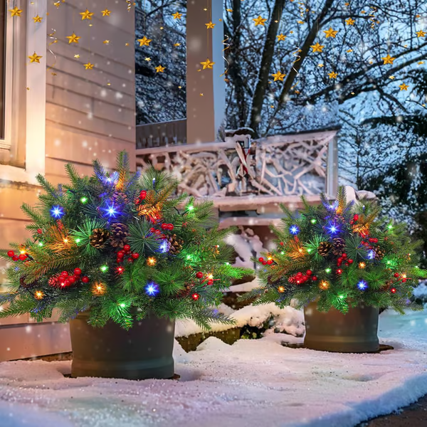 【🎄Early Christmas Sale 49% OFF🎄】🔥Pre-lit Artificial Christmas Tree Feel Real Urn Filler
