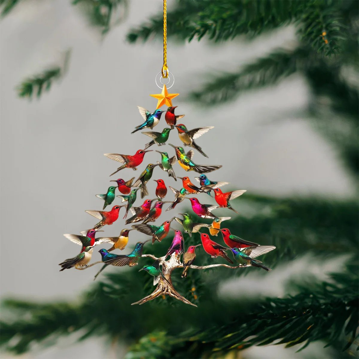 🔥🐦🎄Handcrafted Hummingbird Christmas Ornament✨