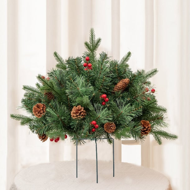 🎄🔥Pre-lit Artificial Christmas Tree Urn Filler💐